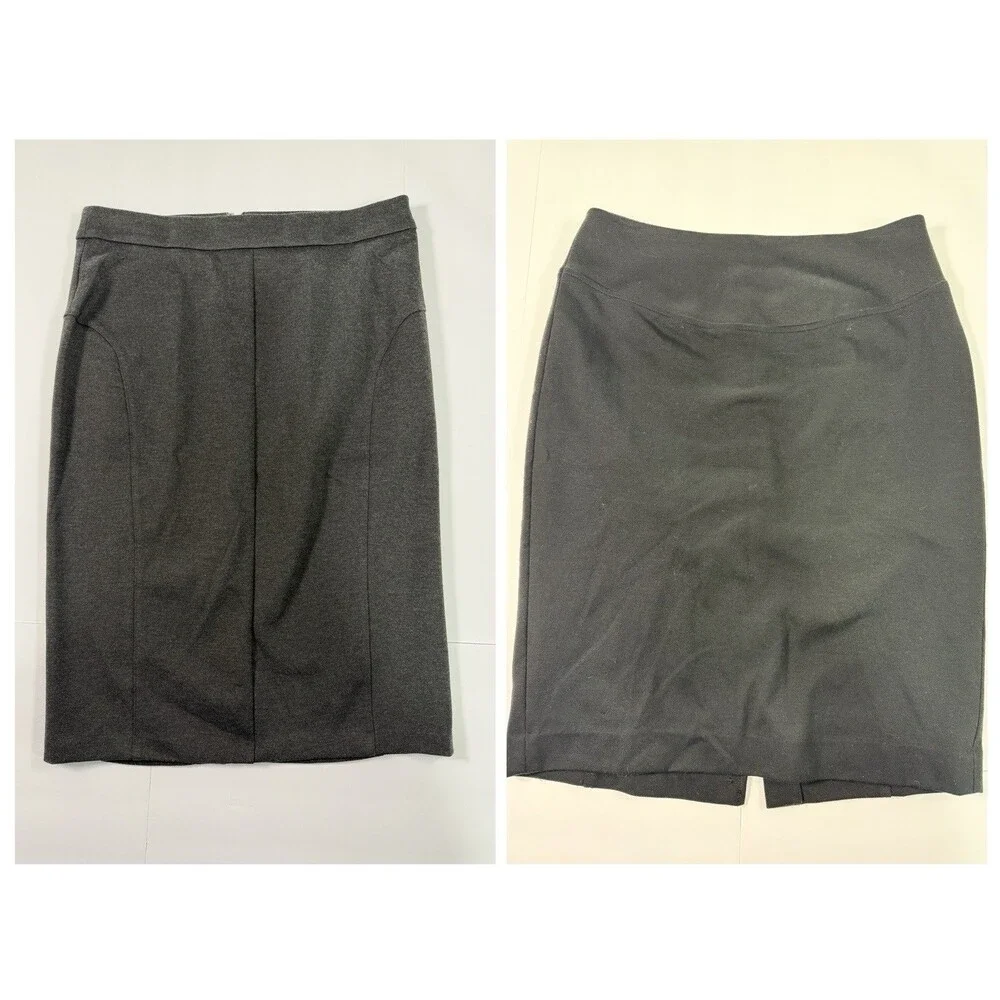 Lot Of 2 Michael Kors Women’s Pencil Skirt Size 6 Gray And Black Knee Length